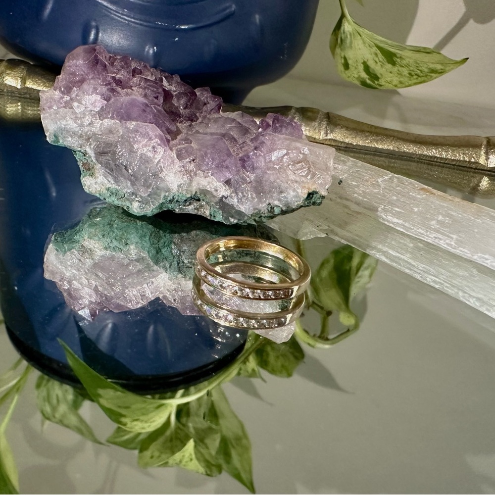 Estate 14K YG CZ Ring, size 7 / 55